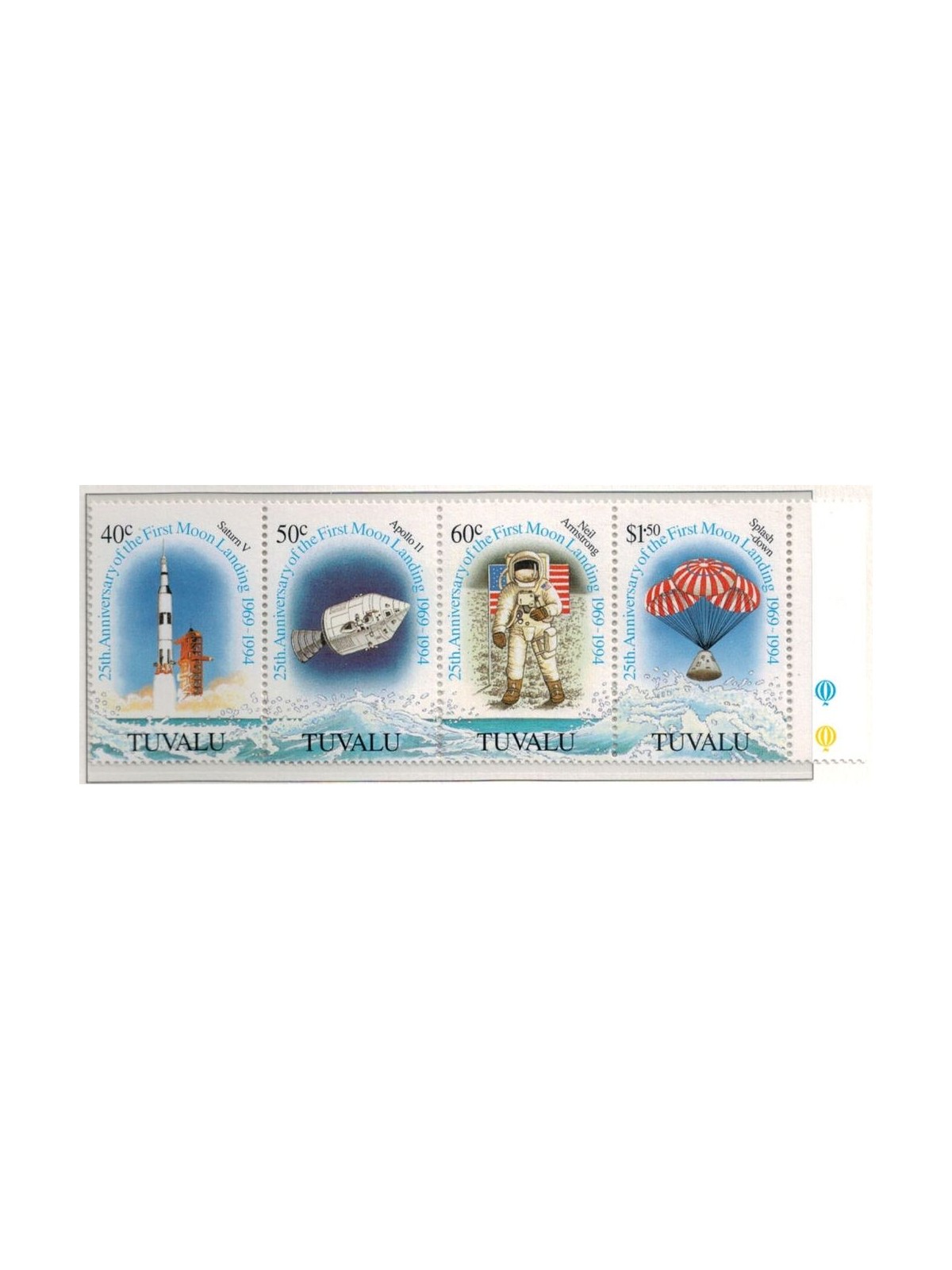 TUVALU 1994 Moonlanding 4v MNH**
