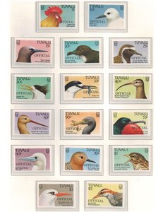 TUVALU 1989 On service, birds 16v MNH**