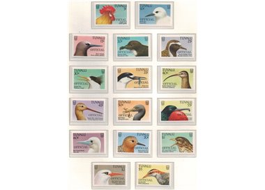 TUVALU 1989 On service, birds 16v MNH**
