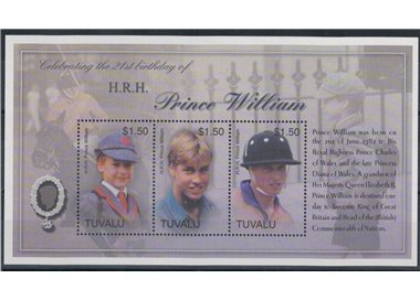 TUVALU 2003 Prince William 3v MNH**