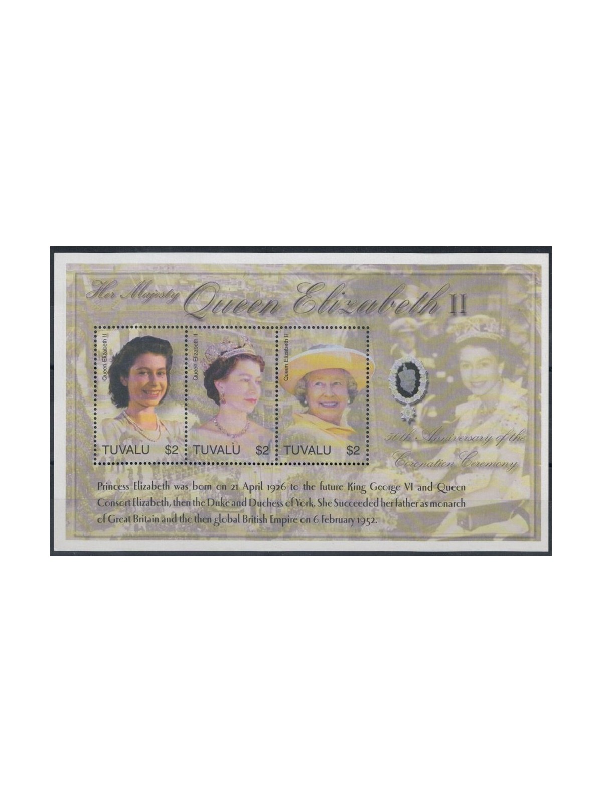 TUVALU 2003 Golden jubilee 3v MNH**