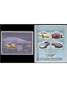 TUVALU 2003 Corvette 4v + 1 BF MNH**