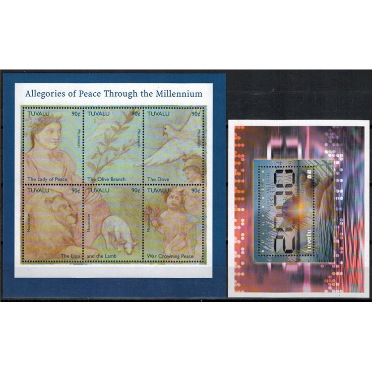TUVALU 1999 Millennium, peace 6v + 1 s/s MNH**