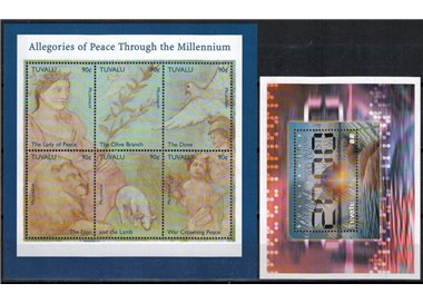 TUVALU 1999 Millennium, peace 6v + 1 s/s MNH**
