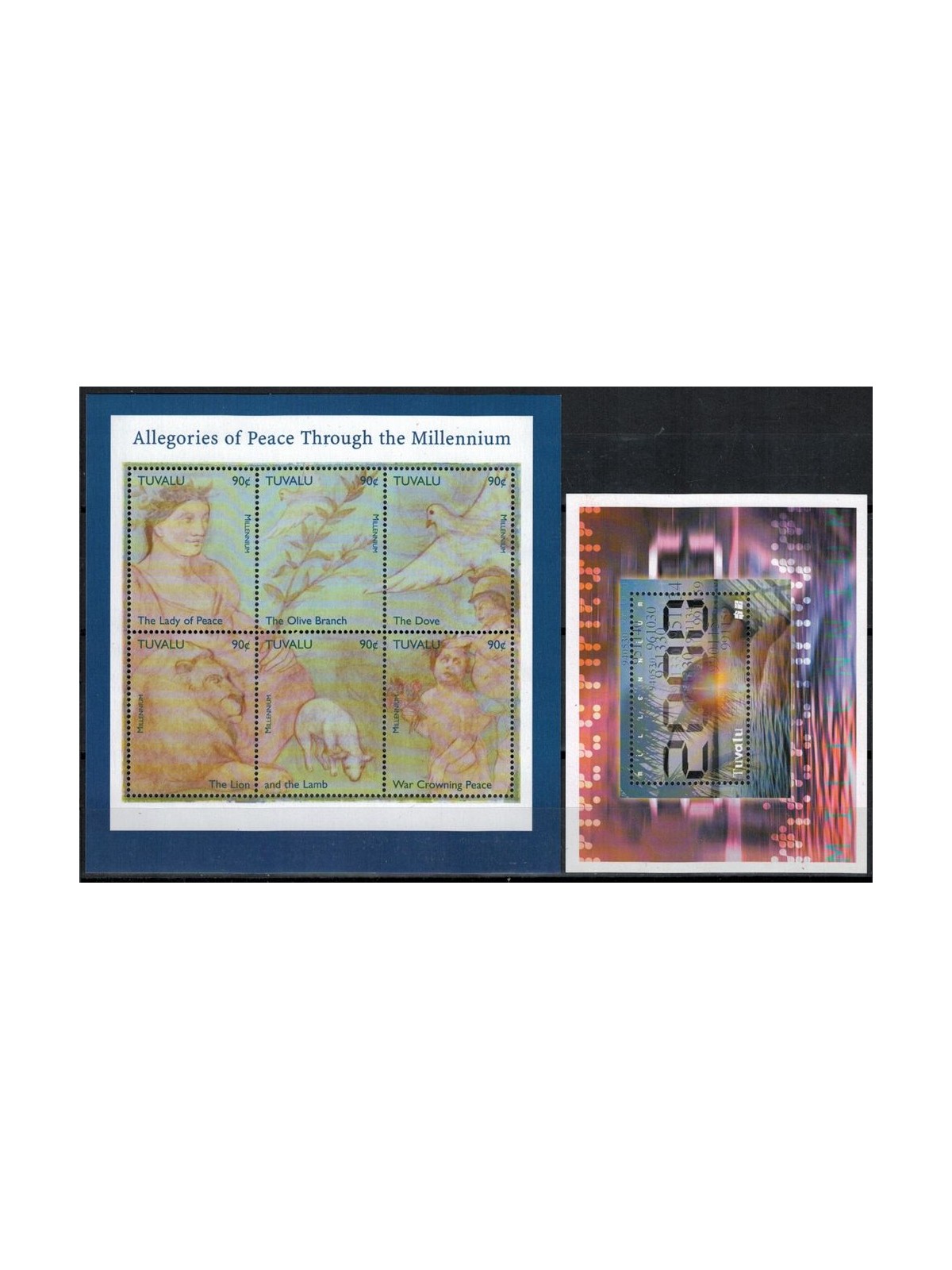 TUVALU 1999 Millennium, peace 6v + 1 BF MNH**