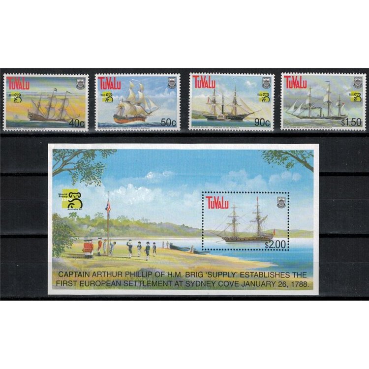 TUVALU 1999 Australia 99, ships 4v + 1 s/s MNH**