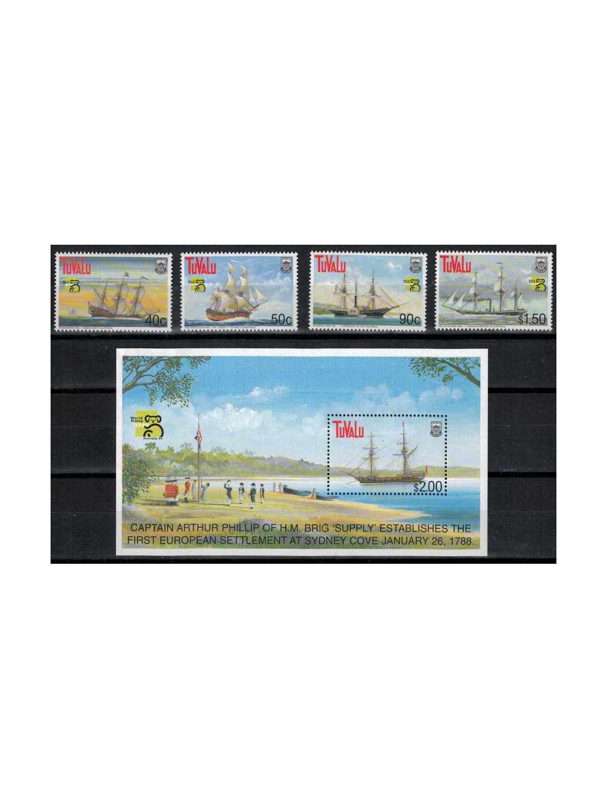 TUVALU 1999 Australia 99, ships 4v + 1 BF MNH**