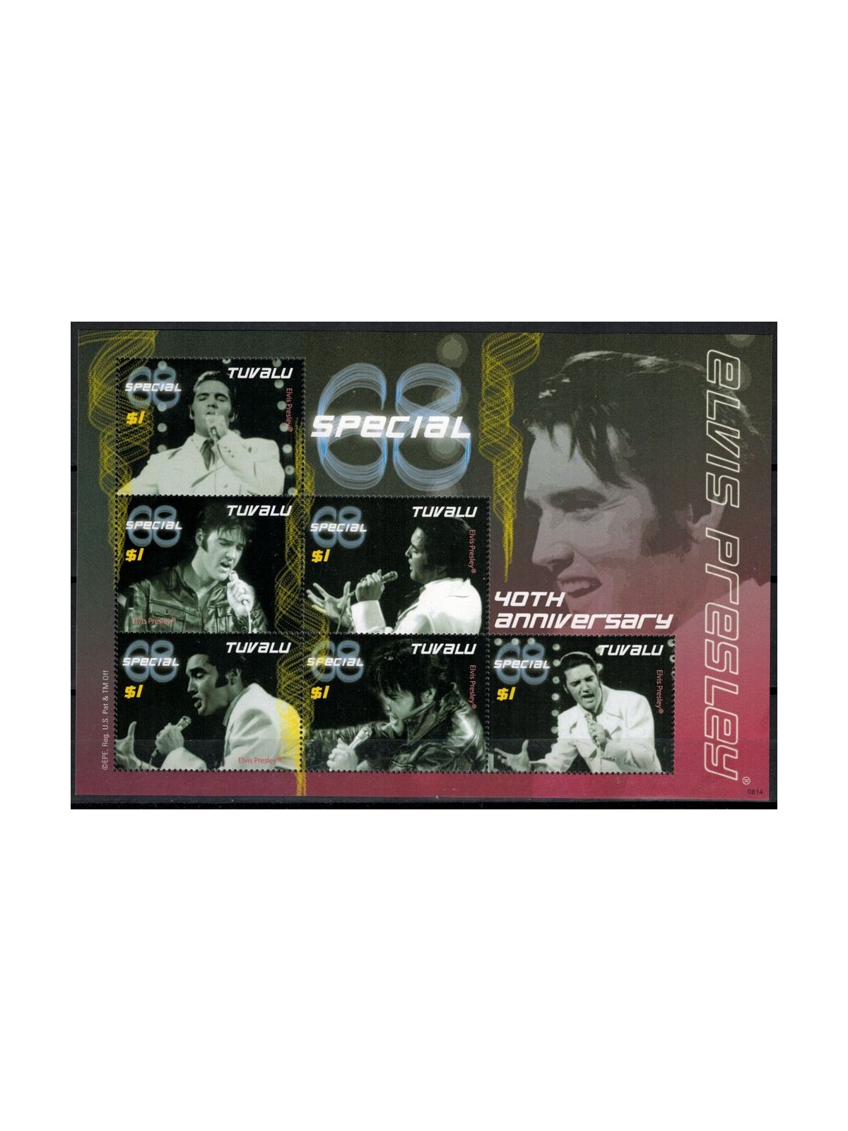 TUVALU 2008 Elvis Presley, 68 Special 6v MNH**
