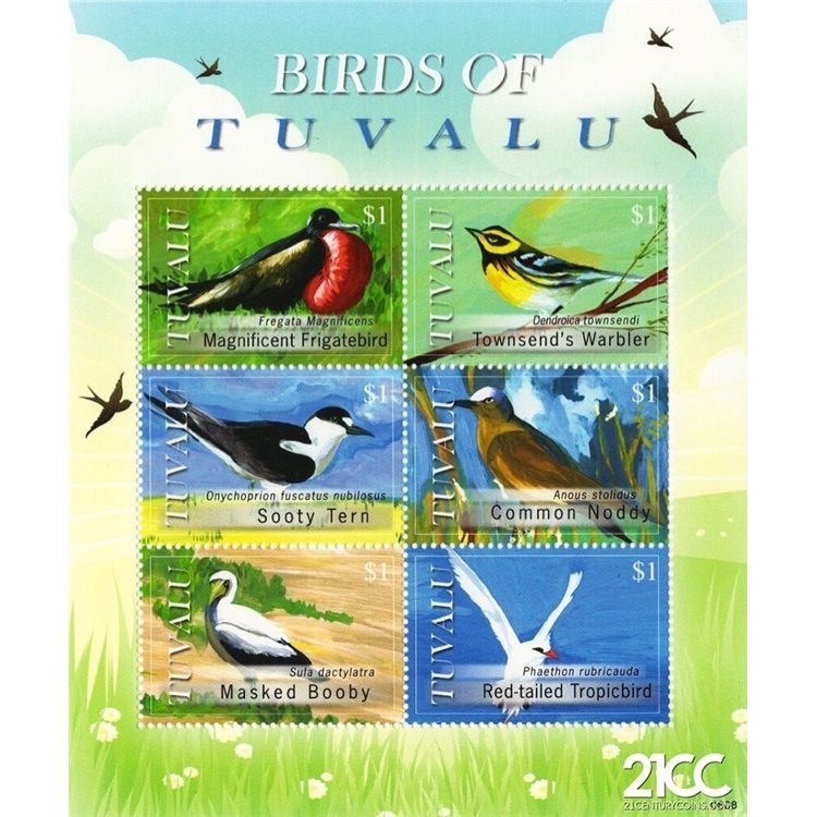 TUVALU 2008 Birds of Tuvalu 6v MNH**