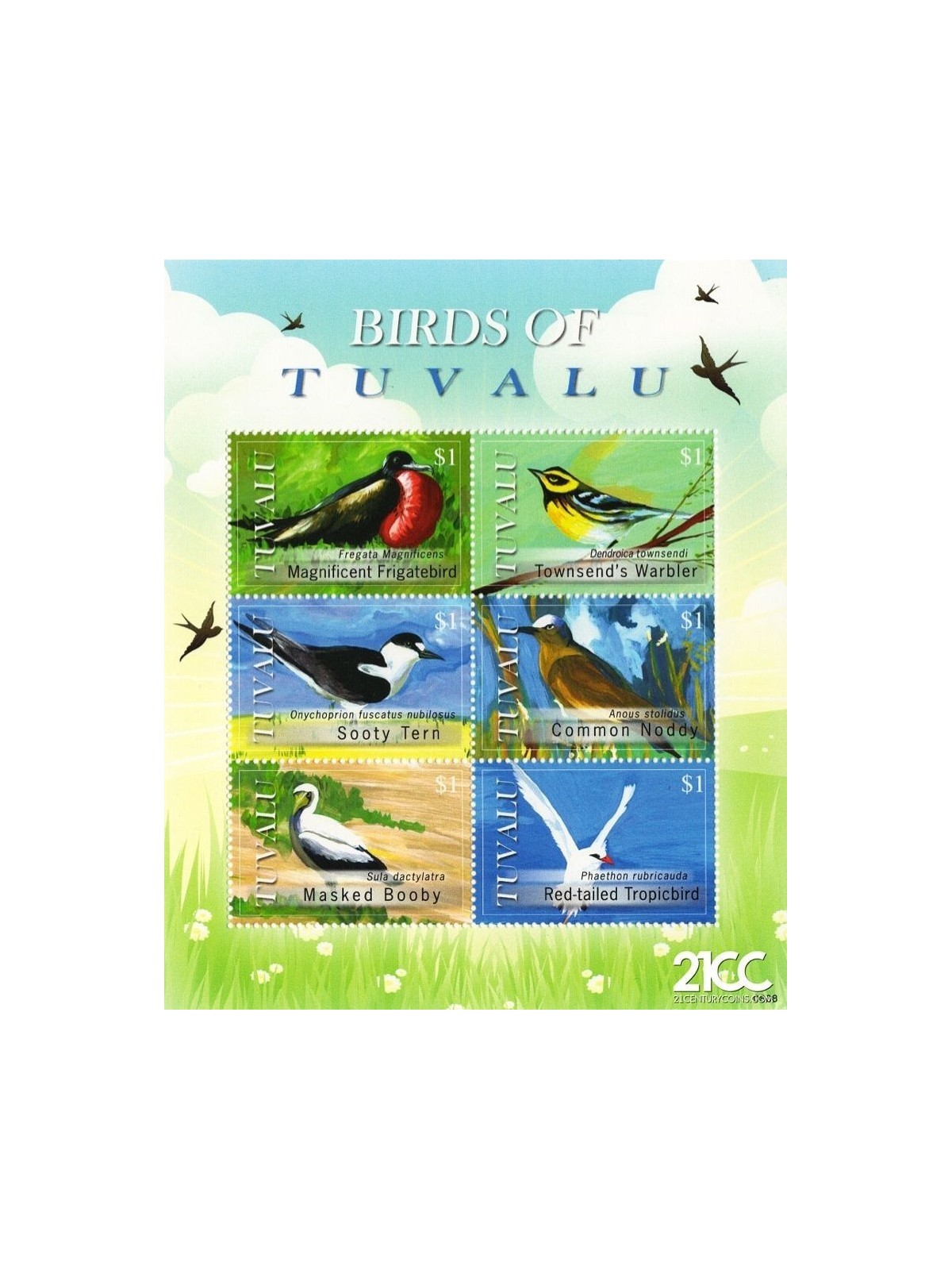 TUVALU 2008 Birds of Tuvalu 6v MNH**