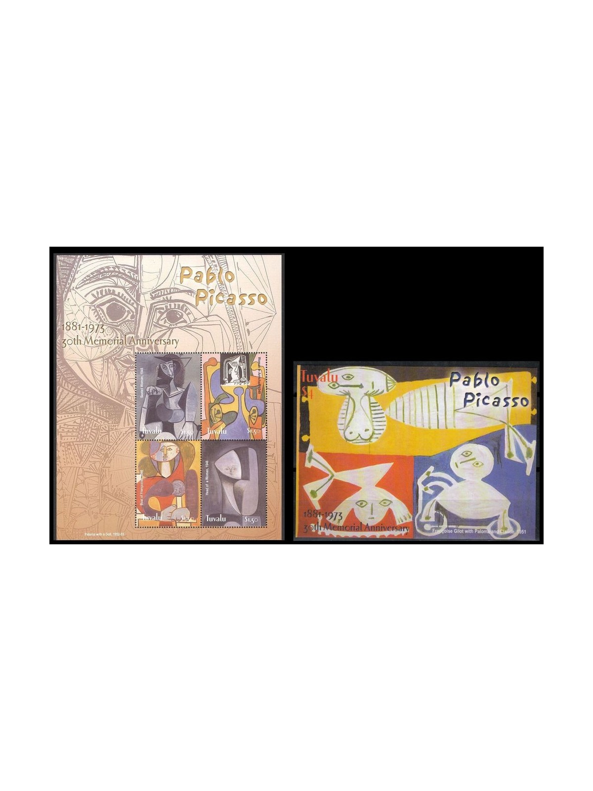 TUVALU 2004 Pablo Picasso 4v + 1 s/s MNH**