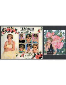 TUVALU 2002 Lady Diana 6v + 1 BF MNH**