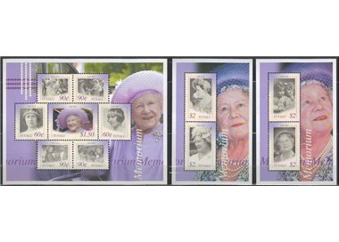 TUVALU 2002 Queen mother 7v + 2 s/s MNH**