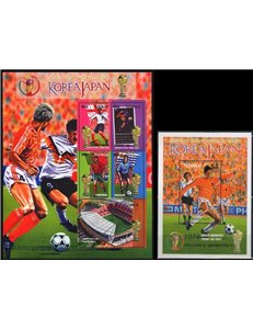 TUVALU 2002 World Cup Football 5v + 1 s/s MNH**