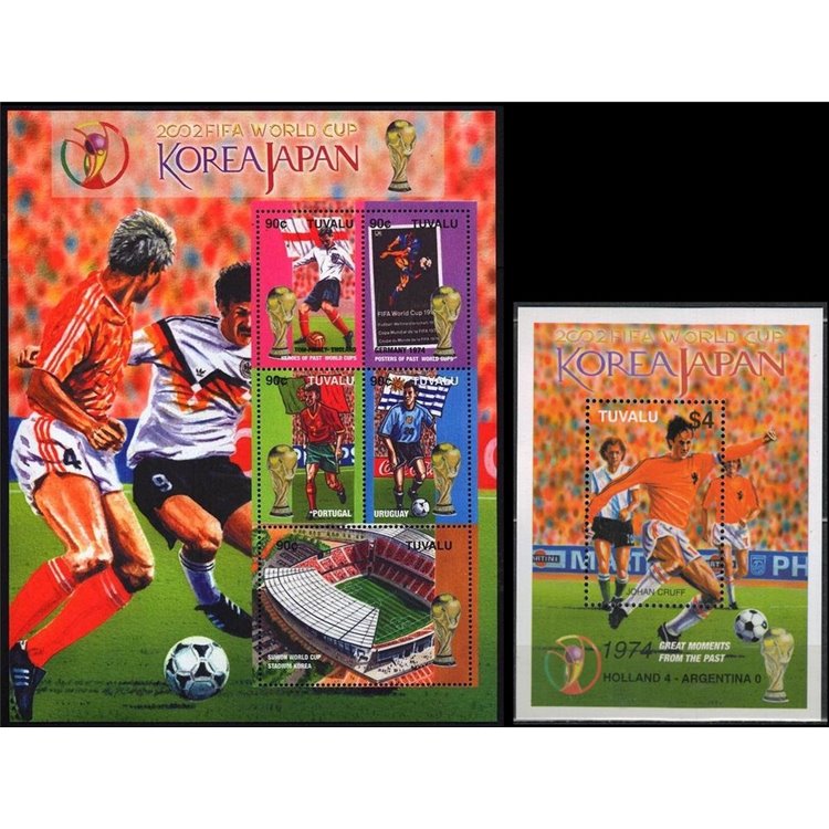 TUVALU 2002 World Cup Football 5v + 1 BF MNH**
