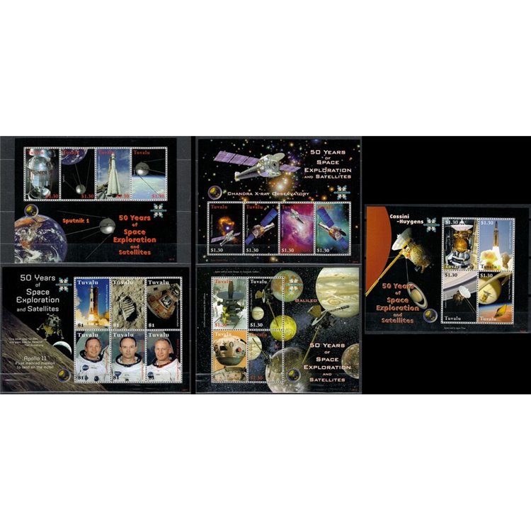 TUVALU 2008 50 Years of space exploration 22v MNH**
