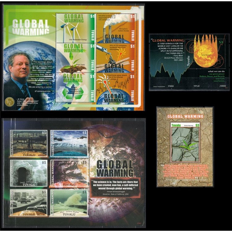 TUVALU 2007 Global warming 12v + 2 BF MNH**