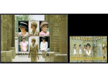 TUVALU 2007 Death of Diana 6v + 1 BF MNH**