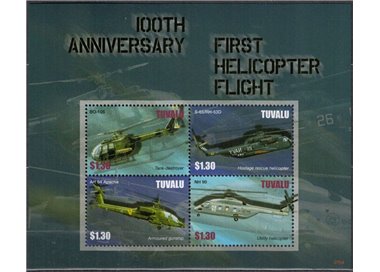 TUVALU 2007 100 Years Helicopters 4v MNH**