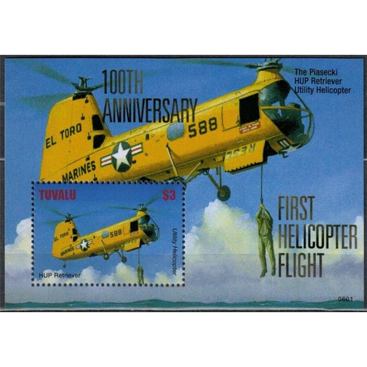 TUVALU 2007 100 Years Helicopters 1 s/s MNH**