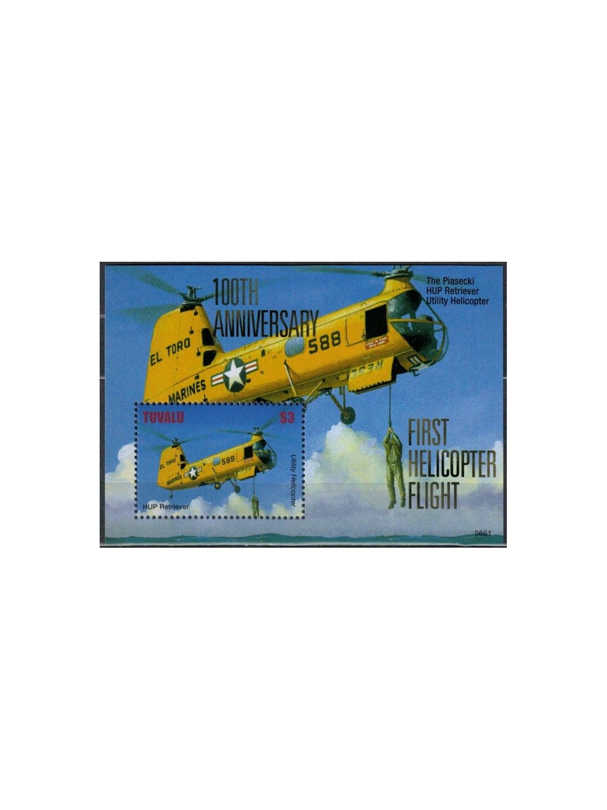 TUVALU 2007 100 Years Helicopters 1 s/s MNH**