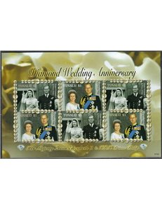 TUVALU 2007 Diamond royal wedding 6v MNH**