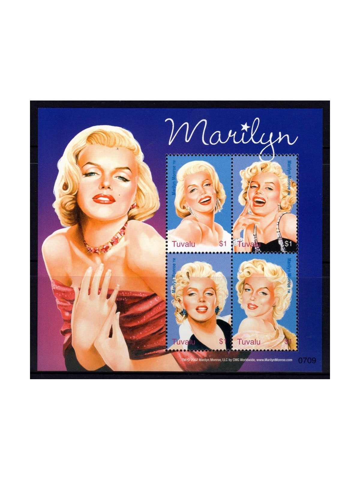 TUVALU 2007 Marilyn Monroe 4v MNH**