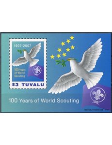 TUVALU 2007 Scouting centenary 1 BF MNH**