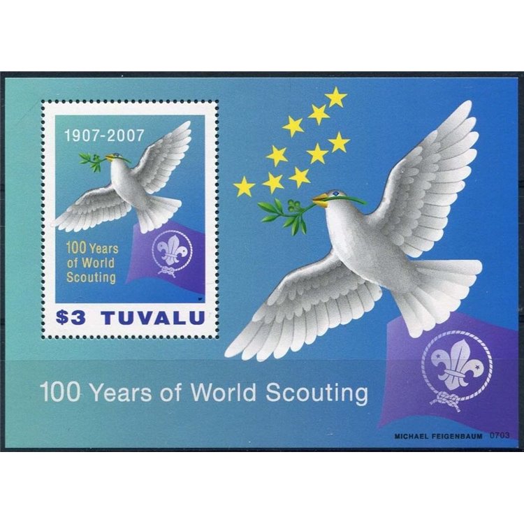 TUVALU 2007 Scouting centenary 1 BF MNH**