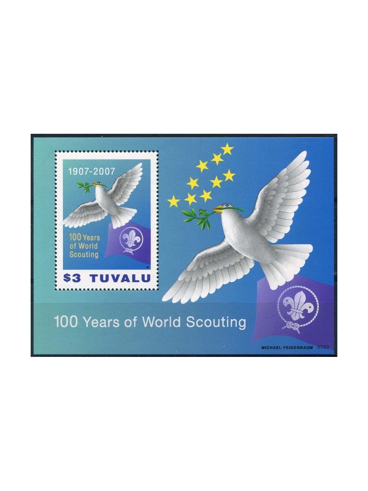TUVALU 2007 Scouting centenary 1 BF MNH**