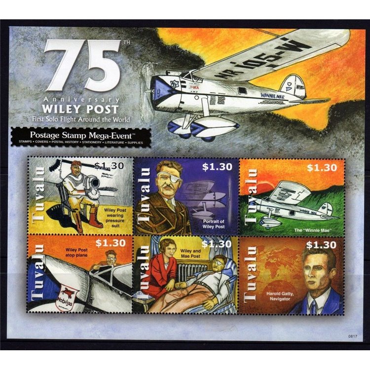 TUVALU 2008 75 Years Wiley 6v MNH**