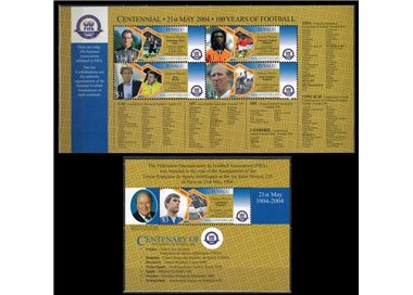 TUVALU 2004 FIFA centenary 4v + 1 BF MNH**