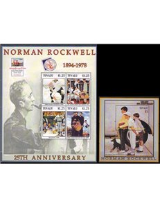 TUVALU 2004 Norman Rockwell 4v + 1 BF MNH**