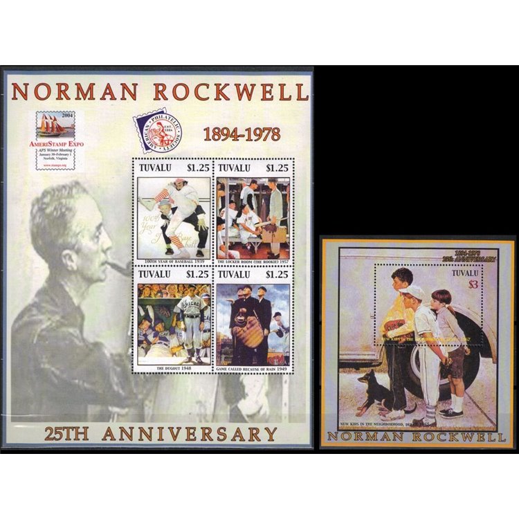 TUVALU 2004 Norman Rockwell 4v + 1 BF MNH**