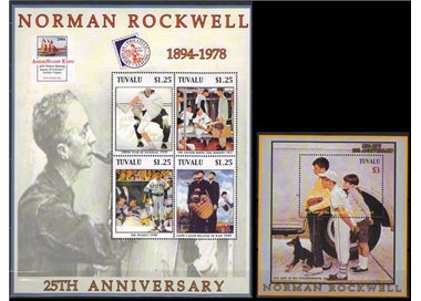 TUVALU 2004 Norman Rockwell 4v + 1 s/s MNH**
