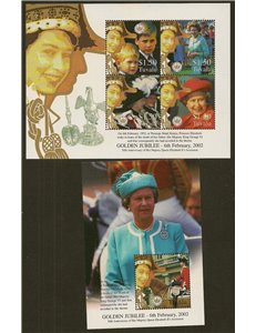 TUVALU 2002 Golden jubilee 4v + 1 BF MNH**