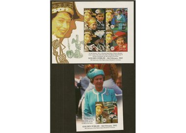 TUVALU 2002 Golden jubilee 4v + 1 BF MNH**