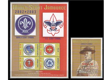 TUVALU 2002 Scouting 4v + 1 s/s MNH**