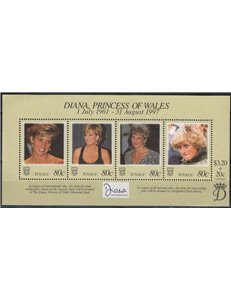 TUVALU 1998 Death of Diana 1 s/s MNH**