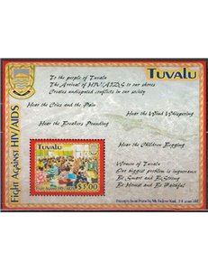 TUVALU 2004 Stop AIDS 1 s/s MNH**
