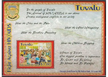TUVALU 2004 Stop AIDS 1 BF MNH**