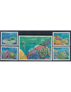 TUVALU 1998 Corals 4v + 1 s/s MNH**