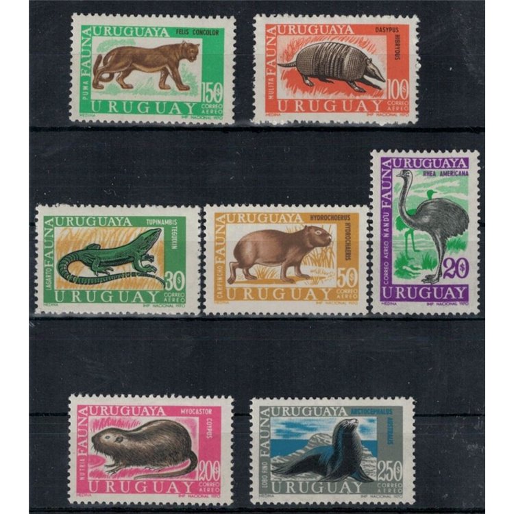 URUGUAY 1970/71 Animals 7 v