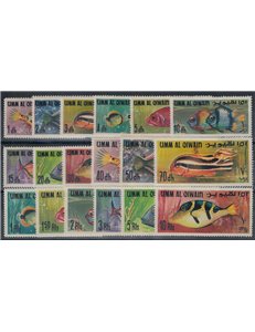 UMM AL QIWAIN 1967 Fauna marina, pesci 18v MNH**