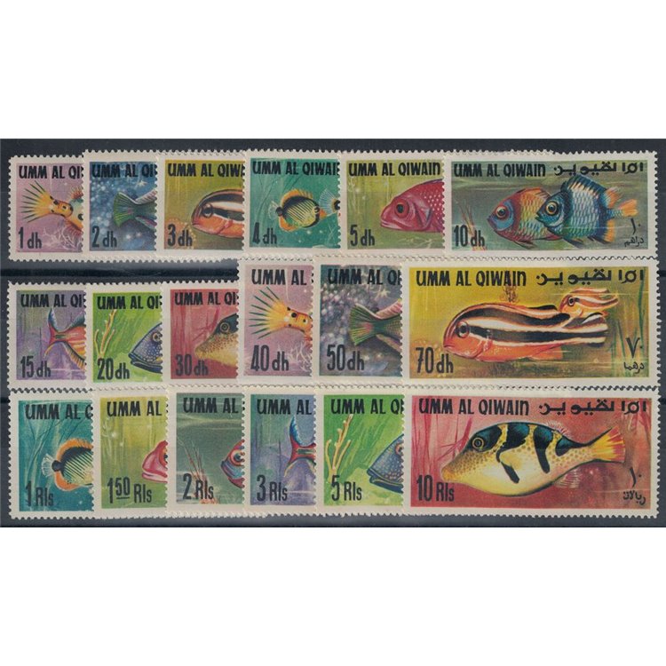 UMM AL QIWAIN 1967 Marine fauna, fish 18v MNH**