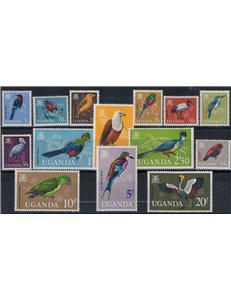 UGANDA 1965 Ordinari, uccelli - Definitives, birds 14 v