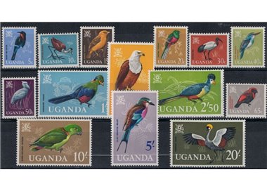 UGANDA 1965 Ordinaries, birds - Definitives, birds 14 v
