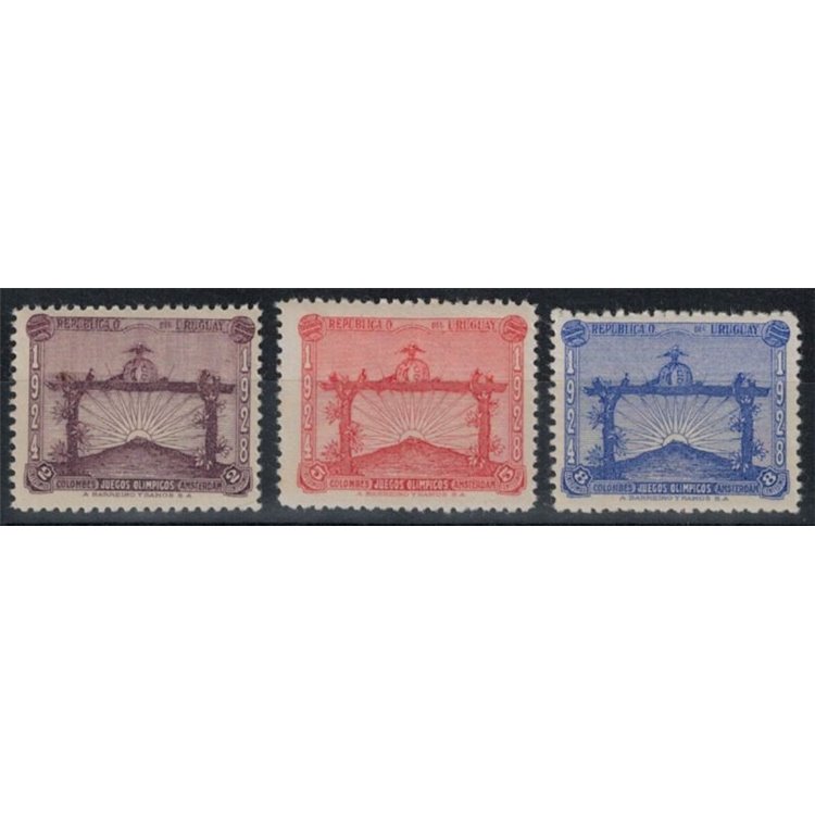 URUGUAY 1928 Olympic Football Champions 3v MNH**