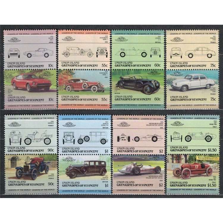 UNION ISLAND 1985 Cars 16v MNH**