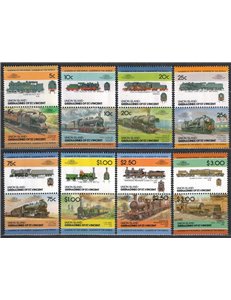 UNION ISLAND 1984 Locomotives, trains 16v MNH**